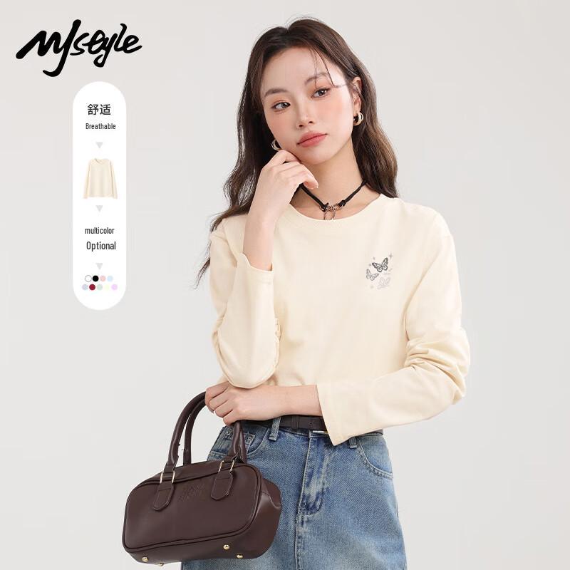 MJ Style Women s Pure Cotton Butterfly Long Sleeve T-Shirt S