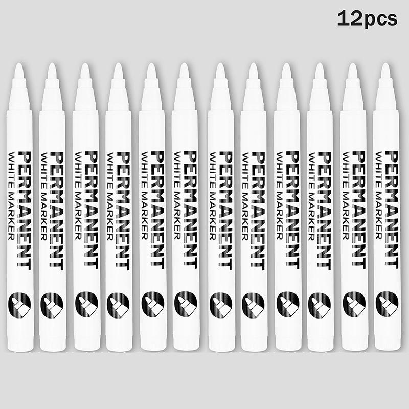 White Paint Pen For Rock Painting,Stone,Ceramic,Glass,Wood,Tire,Fabric,Metal,Canvas. Set Of 3/6/12 Acrylic Paint White Marker