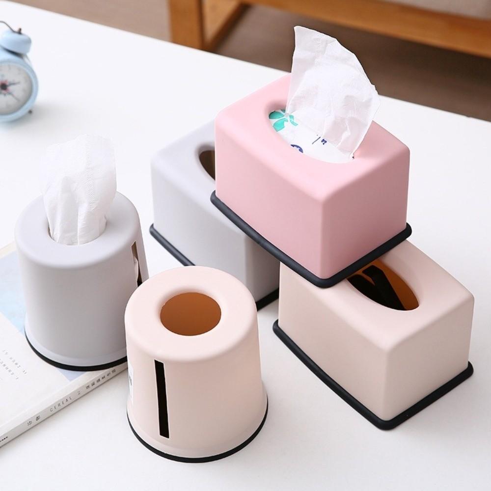 Plastic Paper Towel Box Cylinder/Square Napkin Holder New Tissue Case  Household Use