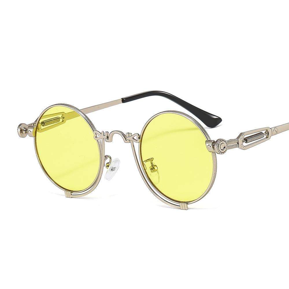 Classic Steampunk Unisex Sunglasses Latest Designer Round Glasses for Men and Women Vintage Brand Punk Shades