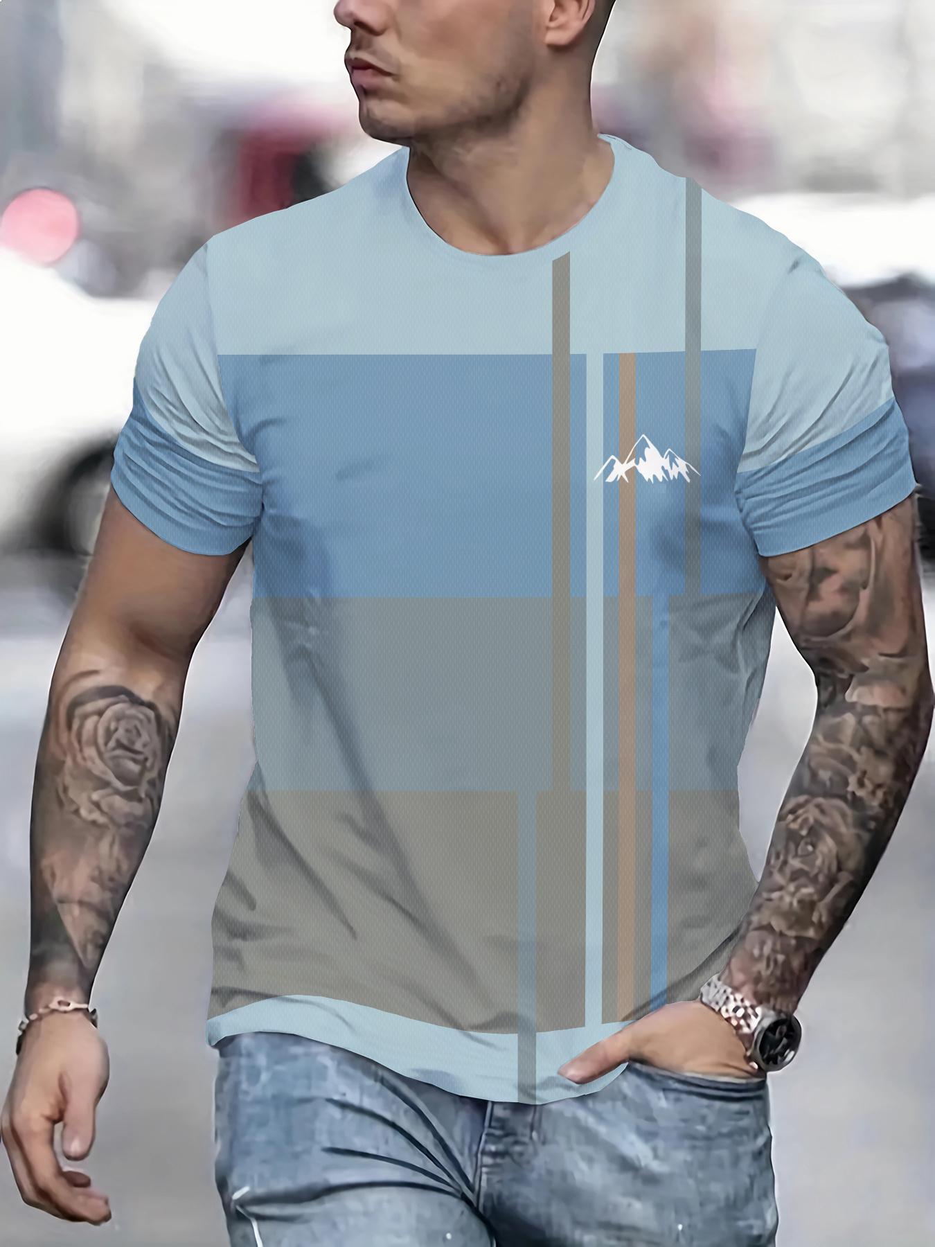 2026 Summer New Men s T-shirt - 3D Simple Trendy Print - Street Style Casual Fashion - Breathable Lightweight Comfortable 5XL