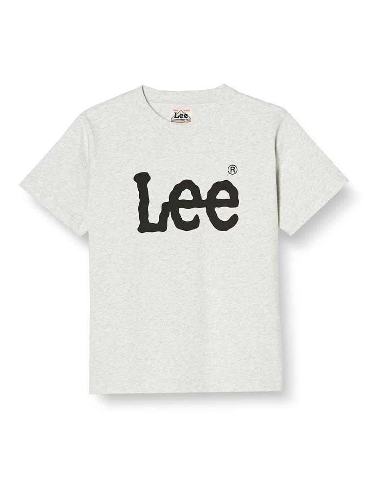 Lee Official Short Sleeve Logo Print for Heather Size 130 T-Shirt Kids, LK0804-202, Gray,