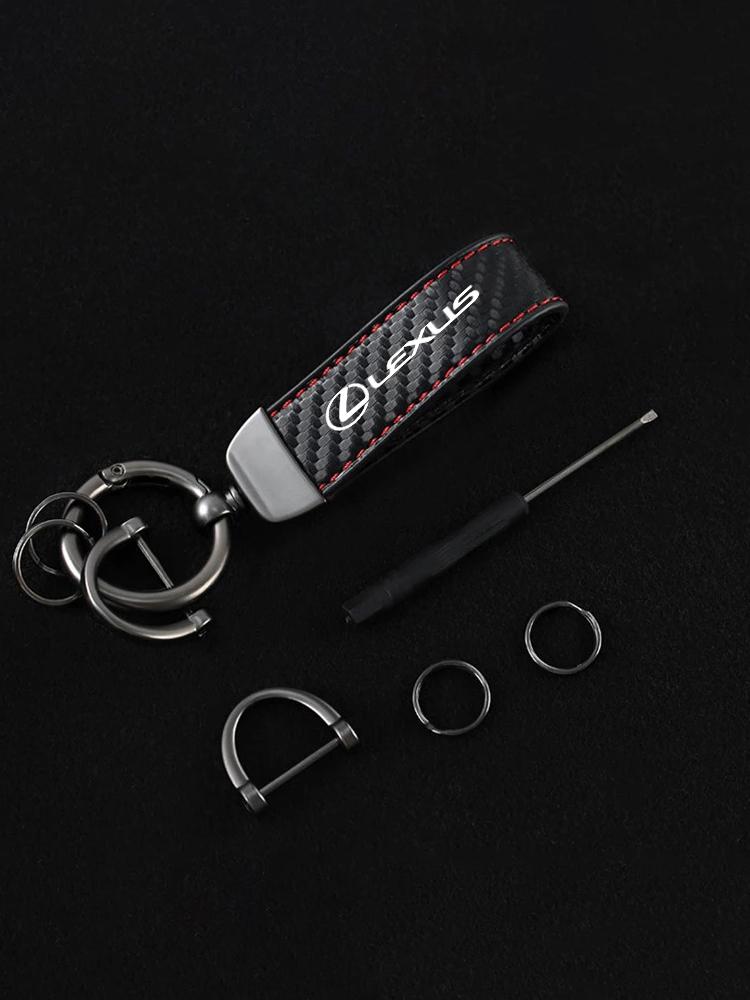 Carbon Fiber Car Stlying Keychian Hanging Pendant Keyring For Lexus GS F Sport 350 Ct200h Uvx 250h Nx 300h Rx Auto Accessories