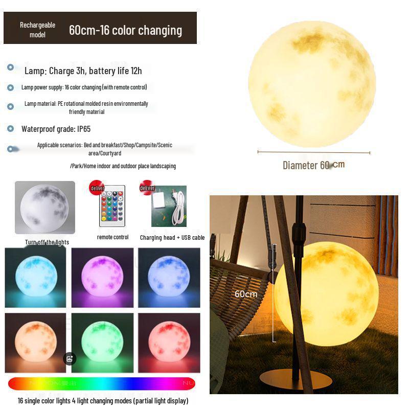 Solar-Powered Waterproof Moon Lamp for Garden, Lawn & Courtyard Decoration