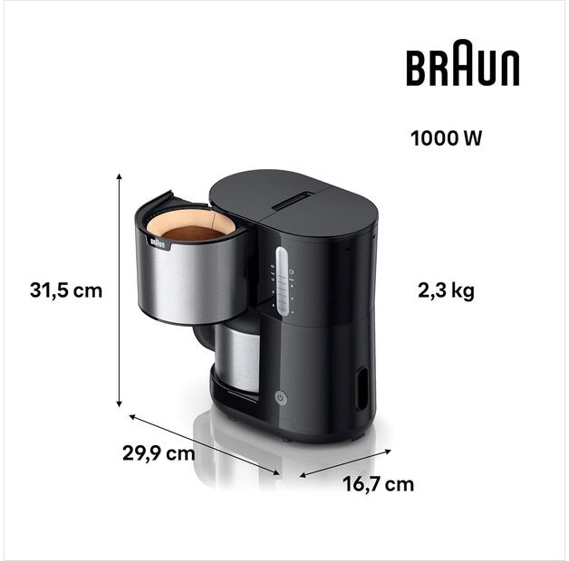 Кофеварка Braun KF 1505 BK PurShine (0X13211069)