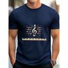Music Note Treble Clef Graphic Tee for Men Soft Breathable Cotton Crew Neck Short Sleeve Casual Summer Shirt