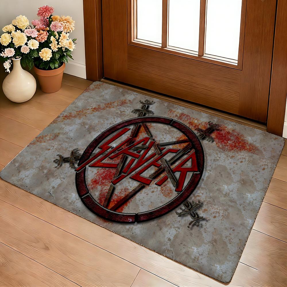 Rock Band S-Slayer Floor Mat Cozy Flannel Soft Thick Non-Slip Mat For Living Room Bedroom Kitchen Decor Rugs
