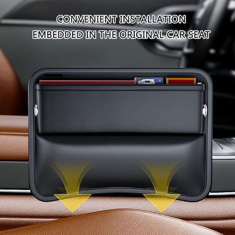Multifunctional Car Seats Slot Storage Leather Pouches Space Saving for Key Phones Wallets Organizing Personal Items