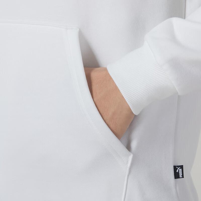 Puma Letter Print Hooded Fleece-Lined Casual Sport Long Sleeve Sweatshirt Men Tops White 678413-02