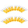 50Pcs Fork Terminals Insulated Spade U Type Wire Connector 12‑10AWG Cable Crimp SV5.5‑4 Yellow