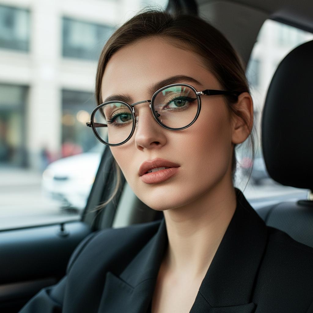 Men's And Women's The Same Style - Fashionable And Versatile Round Frame - Anti-blue Light Lenses2550