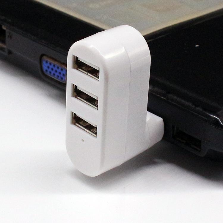 

Мини вращающийся USB 2.0 HUB - 3-портовый разветвитель для ноутбука белый