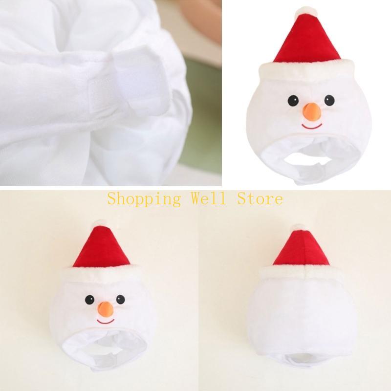 KX4B Plush Snowman Headgear Christmas Hat for Adults Warm Winter Festives Accessory Comfortable Santa Costume Headgear