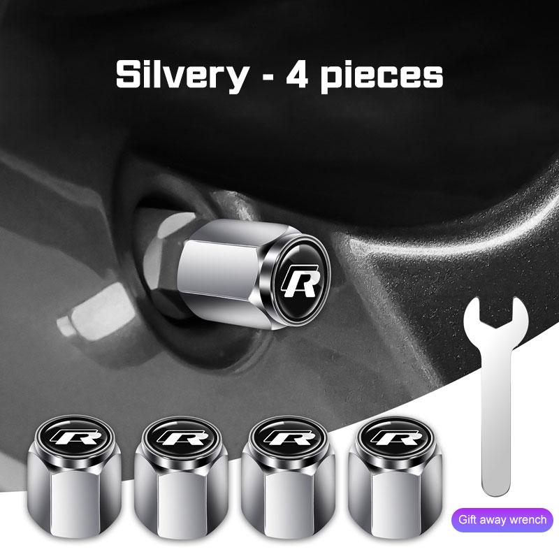 2026 Hot For Volkswagen VW 4pcs Metal Car Wheel Tire Valve Cap Stem Covers Accessories For Volkswagen VW R Polo Golf 8 Tiguan Pa