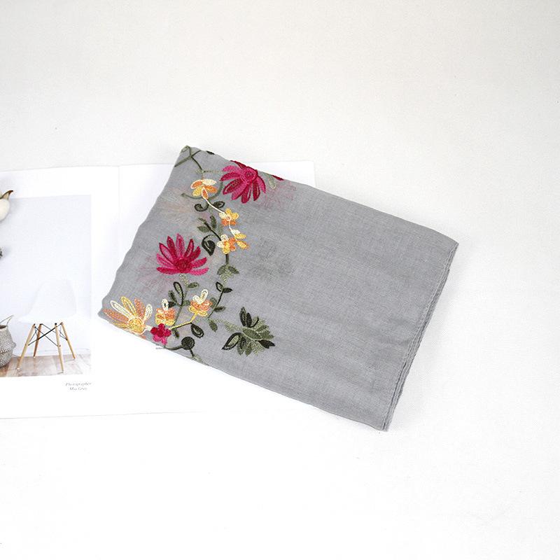 

170*90 см стильные шарфы для женщин легкие модные шарфы-накидки шаль для платья вышитый хлопковый шарф 170*90cm