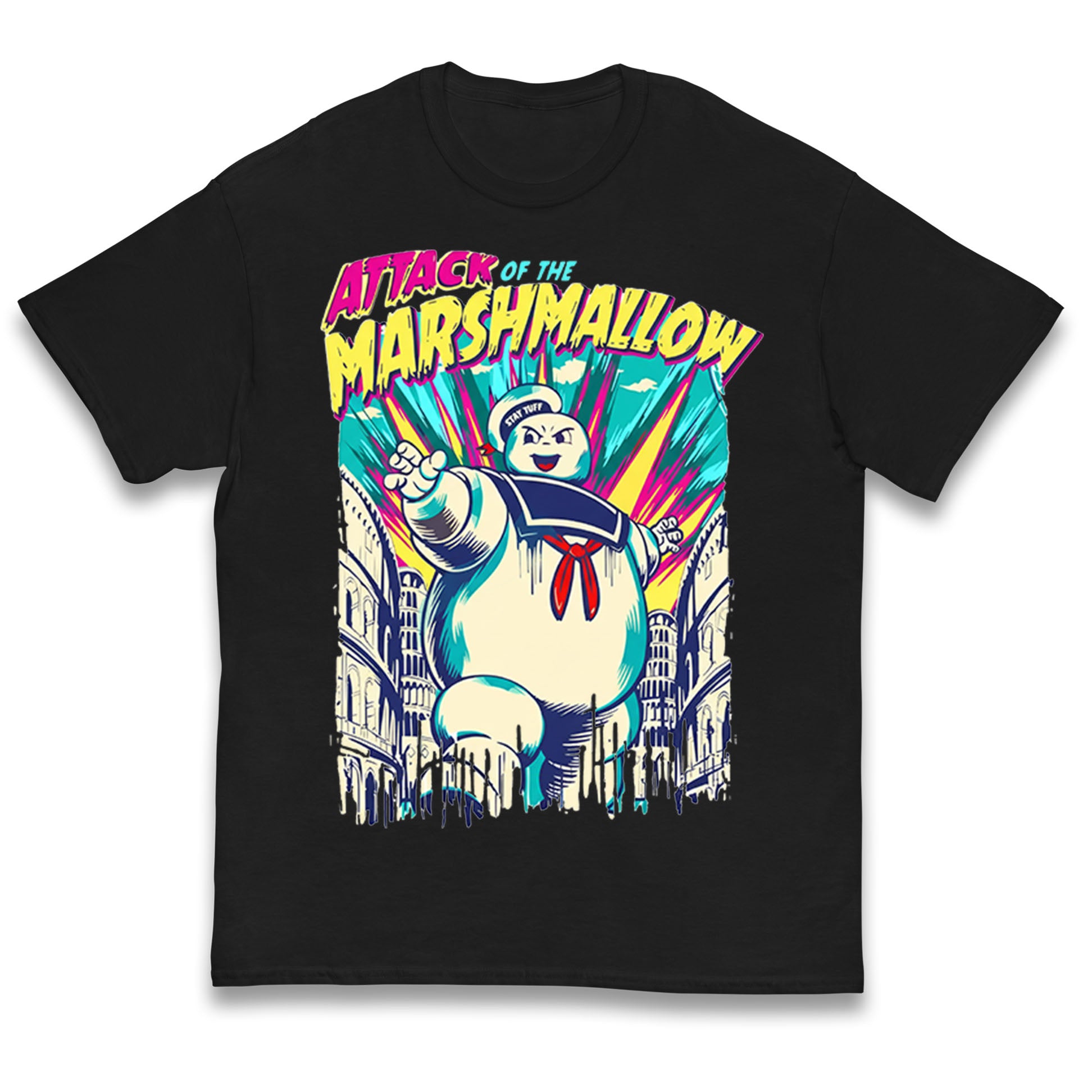 Attack Of The Marshmallow Ghost Busters Kids T Shirt 150