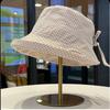 Small fresh plaid bucket hat new curling edge versatile sunscreen hat fashionable big eaves show face small sunshade basin hat