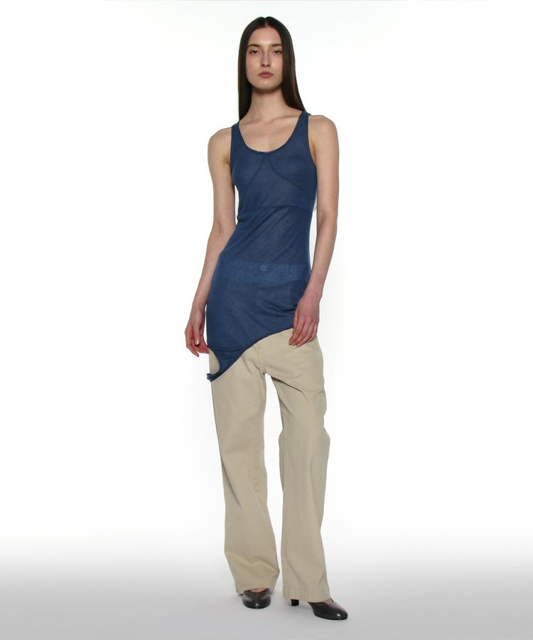 Partimento Woman Pwc Sheer Transform Sleeveless Dress_Blue