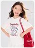 Girls' Stylish White Short-Sleeve T-Shirt for Teens and Big Kids - Lightweight Summer Top.