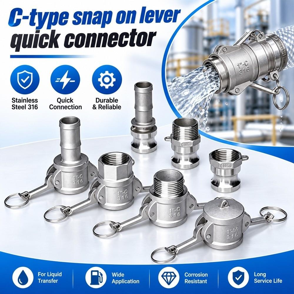 Stainless Steel Quick Connect Fitting Thread Adapter  for Water Oil Pump Pipe Systems
