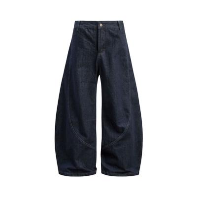 American Retro Casual Versatile Original Cow Denim Scimitar Jeans Loose Drape Wide-leg Pants Sickle Boys Summer