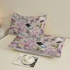 3pcs Pink Fitted Sheet Sets Gifts For Girls Perfume Bottles Flowers Jewelry Nail Polish 3D Printed  Flat Sheet With Pillowcases