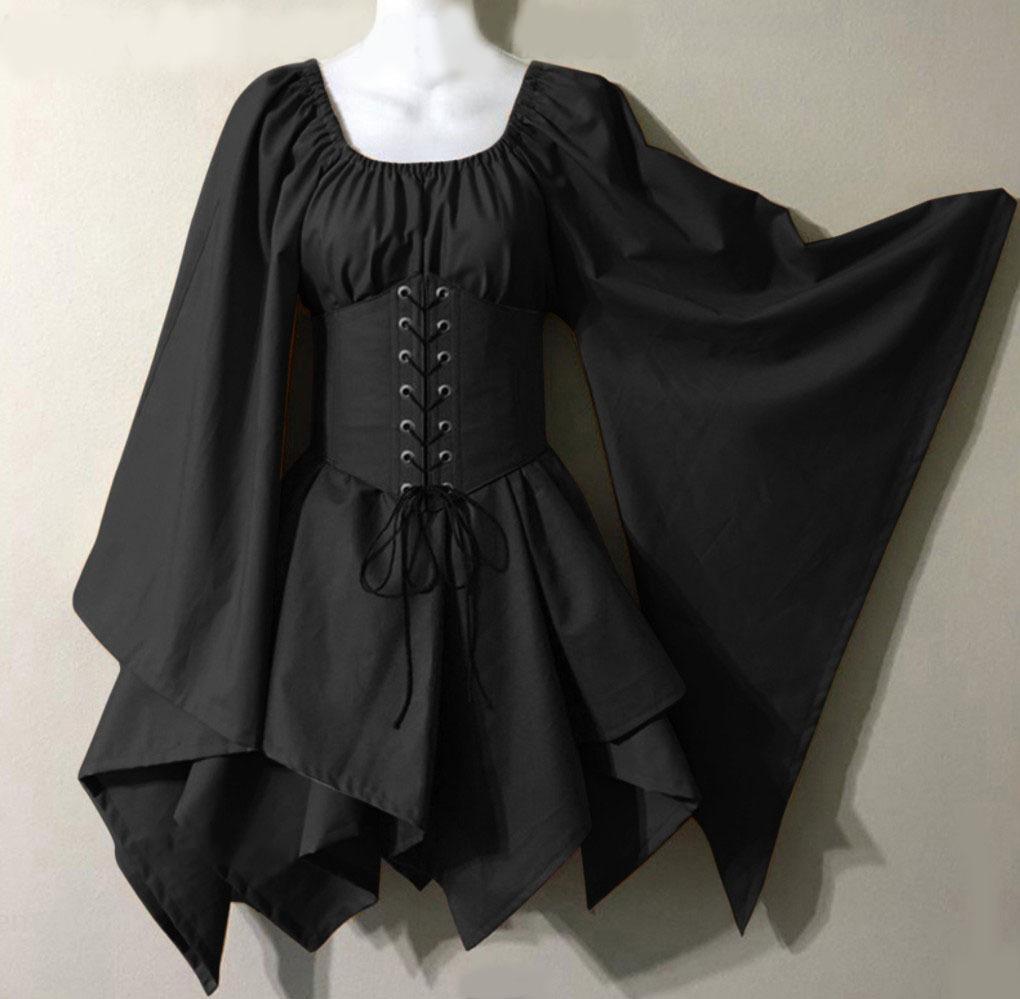 Women's Fashion Vintage Gothic Long Sleeve Medieval Europe 18th Dress