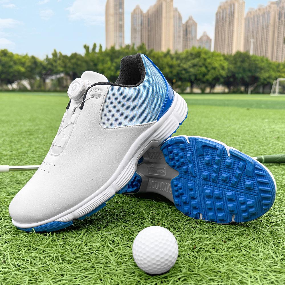 X618 Men's Non-slip Plus Size Golf Shoes with Rotating Buckle - Breathable and Graffiti Design Casual Sports Footwear