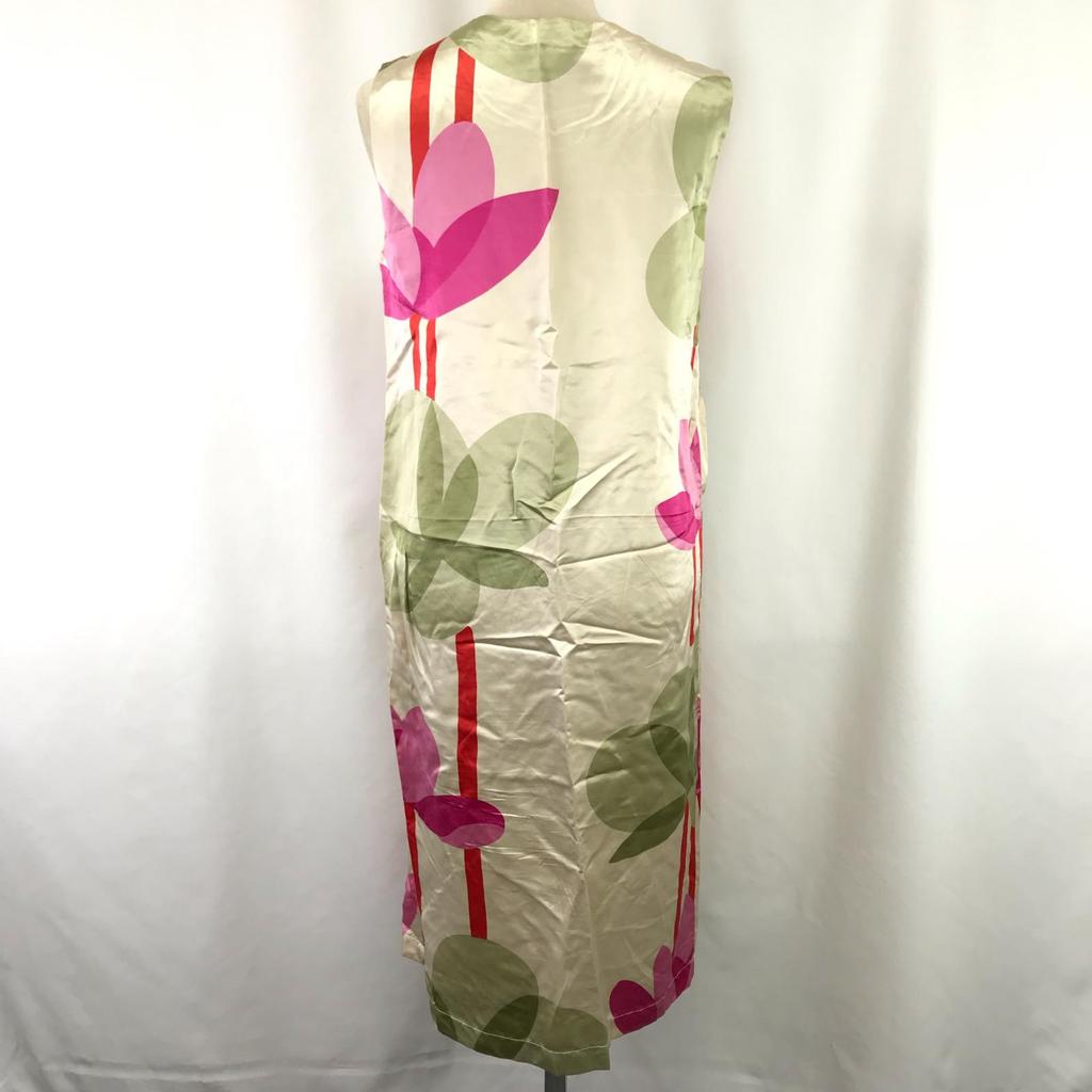 Italy Made MARNI Dress M Women Knee-Length Beige Floral Satin(USED)