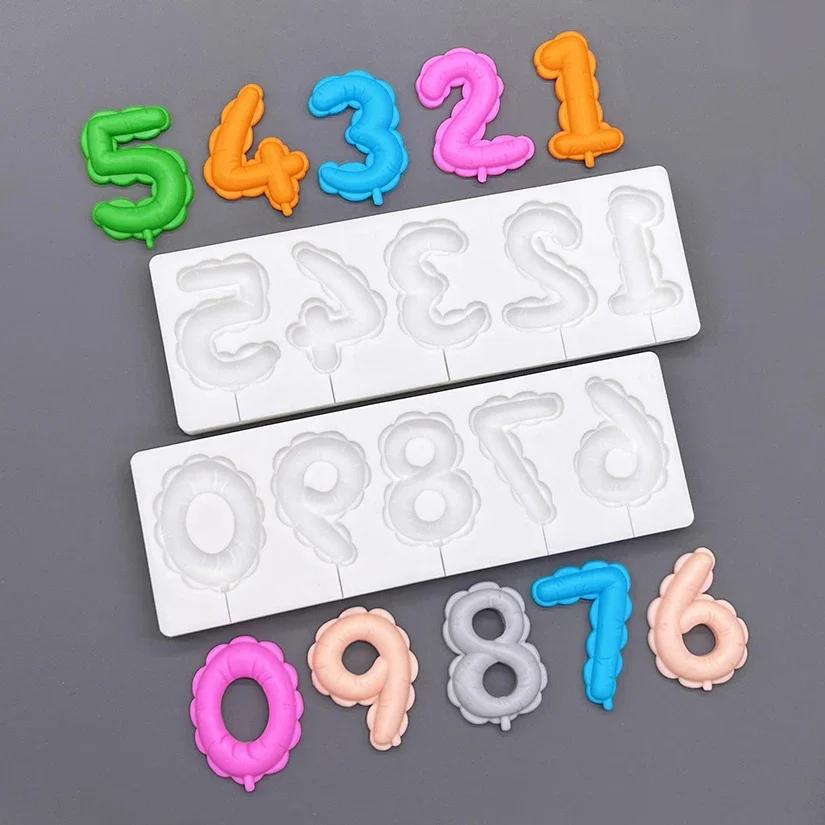 Number Lollipop Silicone Sugarcraft Mold Resin Tools Cupcake Fondant Cake Decorating Tools