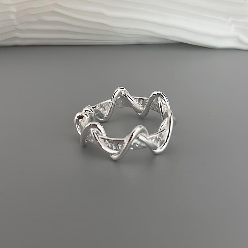 French Lava Niche Design Cold Wind Folds Geometric Ring Women'S Opening Premium Sense Index Finger Ring