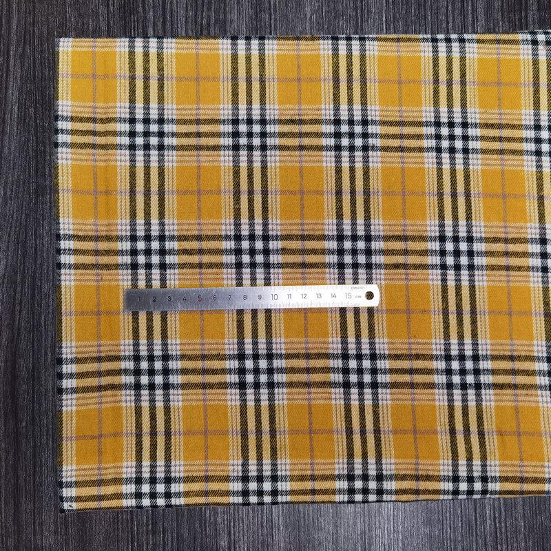 Spot Color-Woven Plaid Jacquard Fabric for Children's Autumn/Winter Brushed Polyester-Cotton Shirts