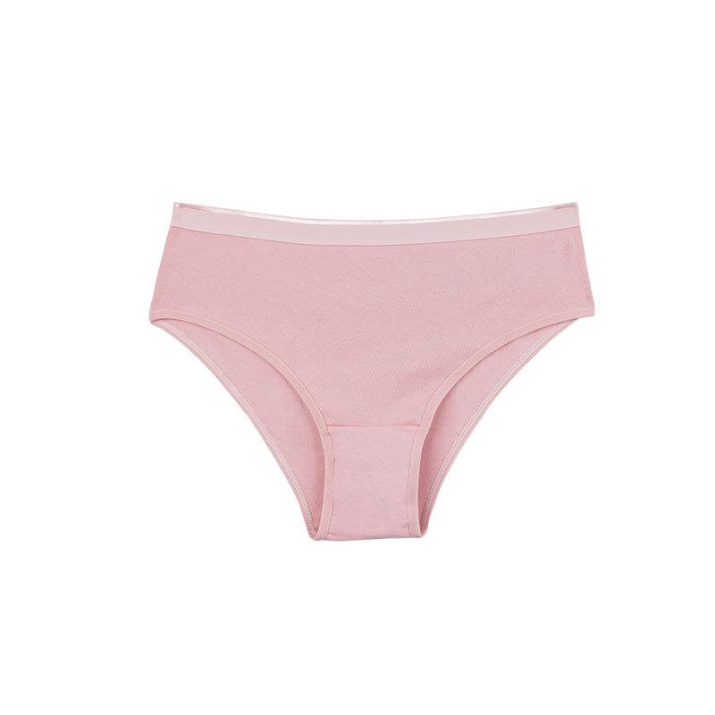 Women's New Summer Cotton Anti-bacterial High Elastic Half Package Hip Mid-waist Triangle Briefs
