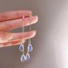 Silver Needle CZ Water Drop Tassel Earrings - Korean Niche, Stylish Long Studs and Dangles, Versatile Fashion Accessories