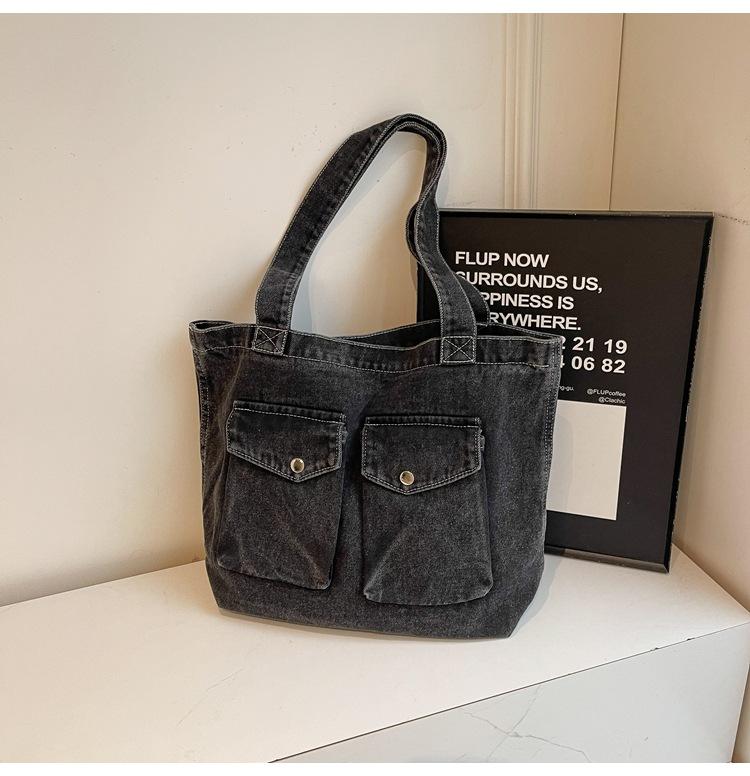 

Retro Design Women s Denim Shoulder Bags Large Capacity Ladies Travel Handbags Commuter College Girls Book Tote Shopper Bag
