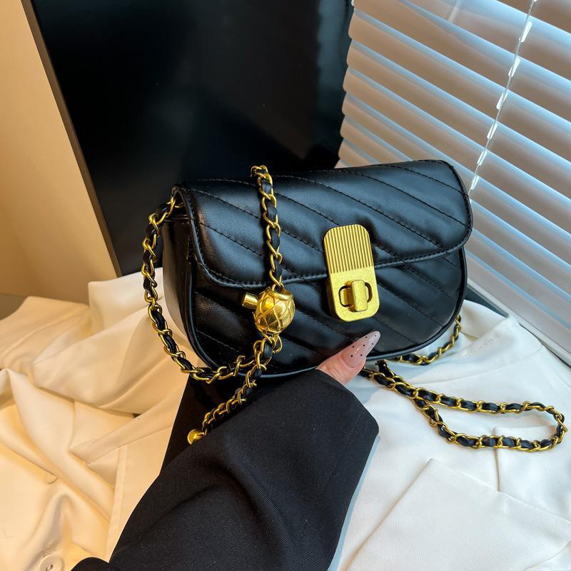 

Fashion small bag women s new niche design chain messenger bag premium versatile shoulder small square bag чёрный