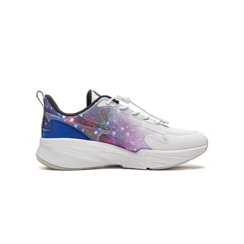 Li Ning Kids Fashion Durable Low Top Casual Shoes Kids Casual Shoes White Purple YKCU110-7