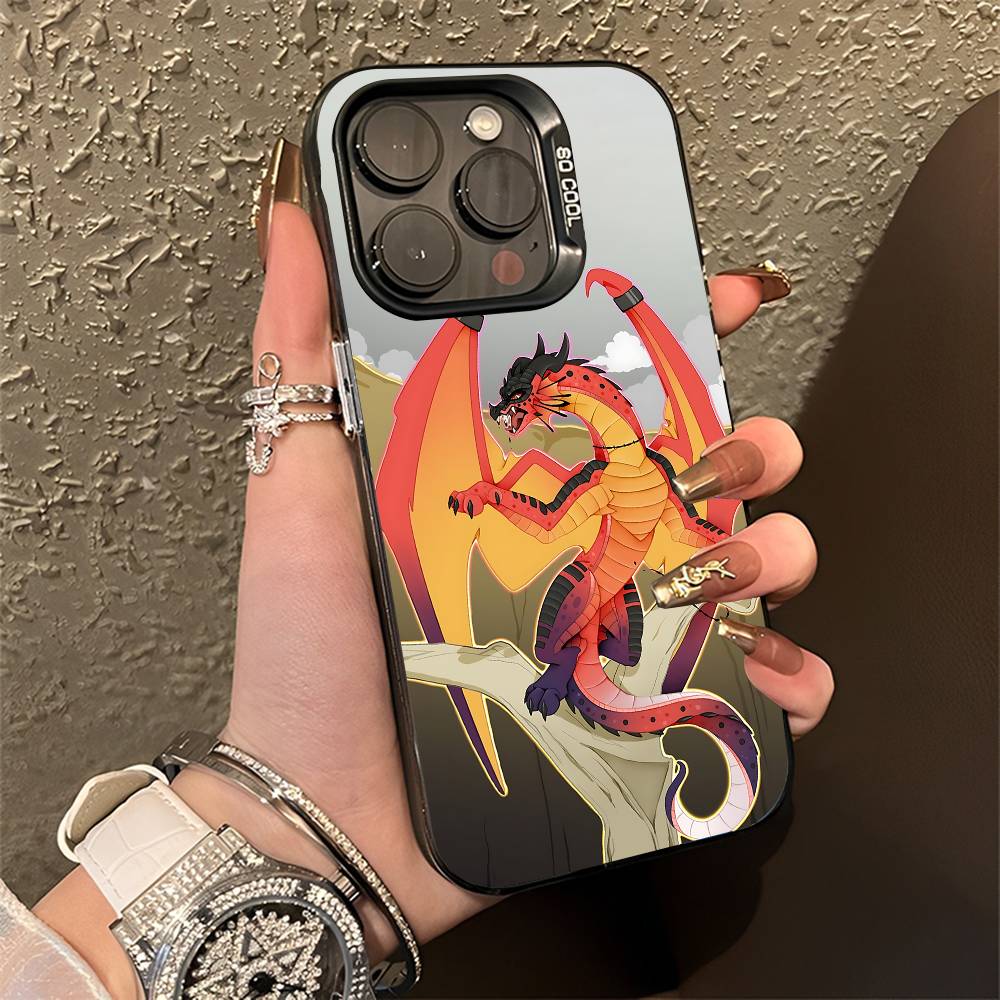 W-Wings of F-Fire Dragon Phone Case For iPhone 15,16,12,14,13,17,11,E,Pro,Max,Plus,Air,Mini Black TPU Cover