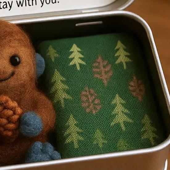 Christmas Pocket Hug Gift Handmade Felt Keepsake in Tin Box with Inspirational Message Card Little Pocket Hug Token Xmas Stocking Stuffers for Friends