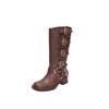 Women's Boots Match Well! Boots Women's American Vintage Martin Boots Brown Tall Boots Long Boots Western Cowboy Boots