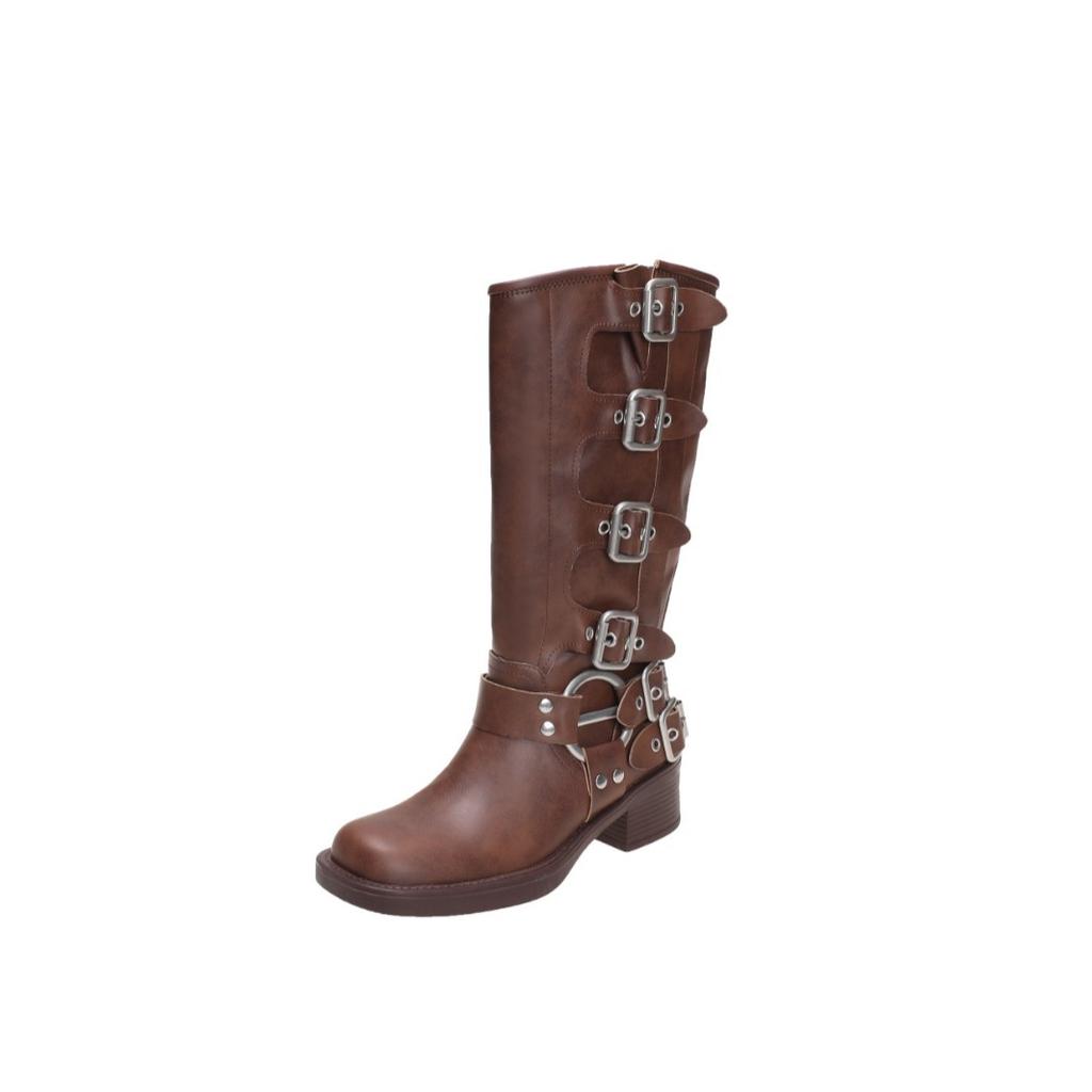 Women's boots match well! Boots Women's American Vintage Martin Boots Brown Tall Boots Long Boots Western Cowboy Boots
