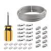 Garden Fence Outdoor String Lights Kit with 3mm Plastic-Coated Steel Cable, Screws & Tightening Buckle.