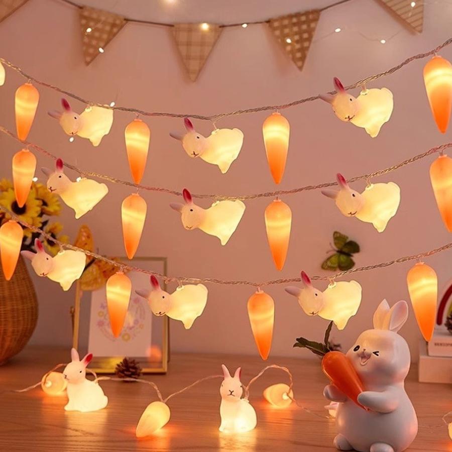 Rabbit Carrot LED Light String Children's Toy Light Scene Layout Decoration Small Colorful Lights