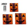 Handmade Pumpkin Face Props 3Pcs Lighted Halloween Gift Boxes, Spooky Glowing Shopping Mall Decor Presents Box, Warm Light Holiday Ornament for Indoor