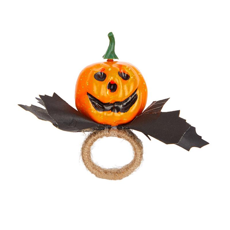 Halloween Decorative Napkin Button New Halloween Pumpkin Skull Napkin Ring Easter Pumpkin Maple Leaf Napkin Ring