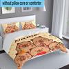 Custom Name 3PCS Kapibala Bedding Set Including 1pc Duvet Cover And 2pcs Pillowcases for Bedroom, Dormitory Gift Home Decor