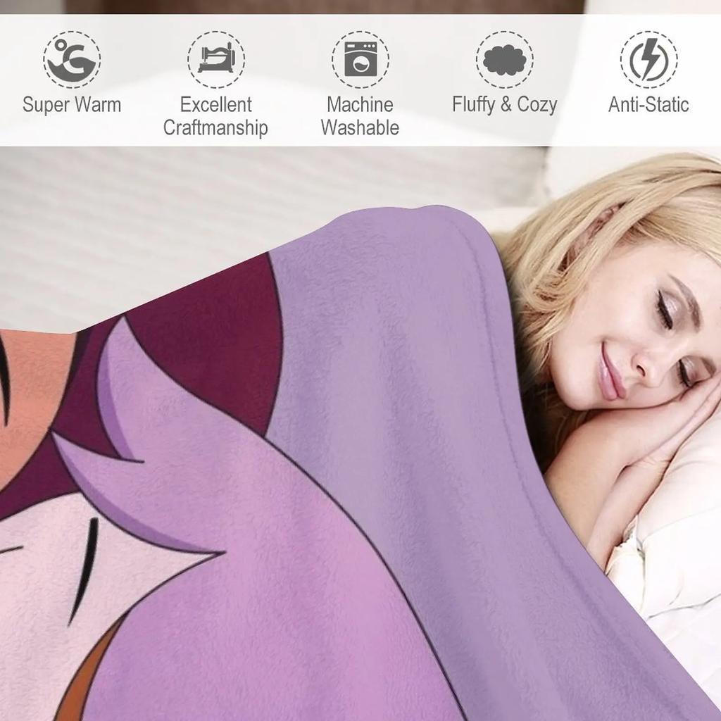 Amity Kisses Luz | Lumity | The Owl House Throw Blanket Fluffy Blankets Large Sofa Blankets