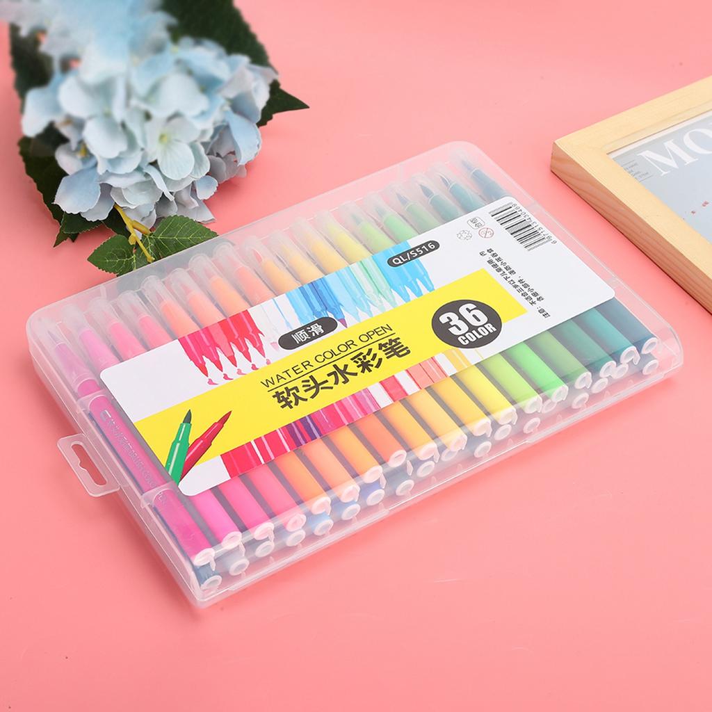 36 Color Soft Head Watercolor Pen Washable Painting Pen Drawing Supplies