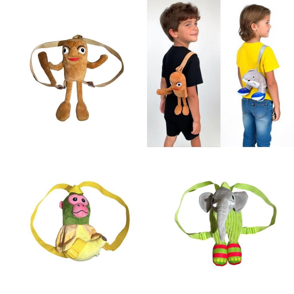 Tungtung Sahur Kids Plush Backpack With Creature For Children Play
