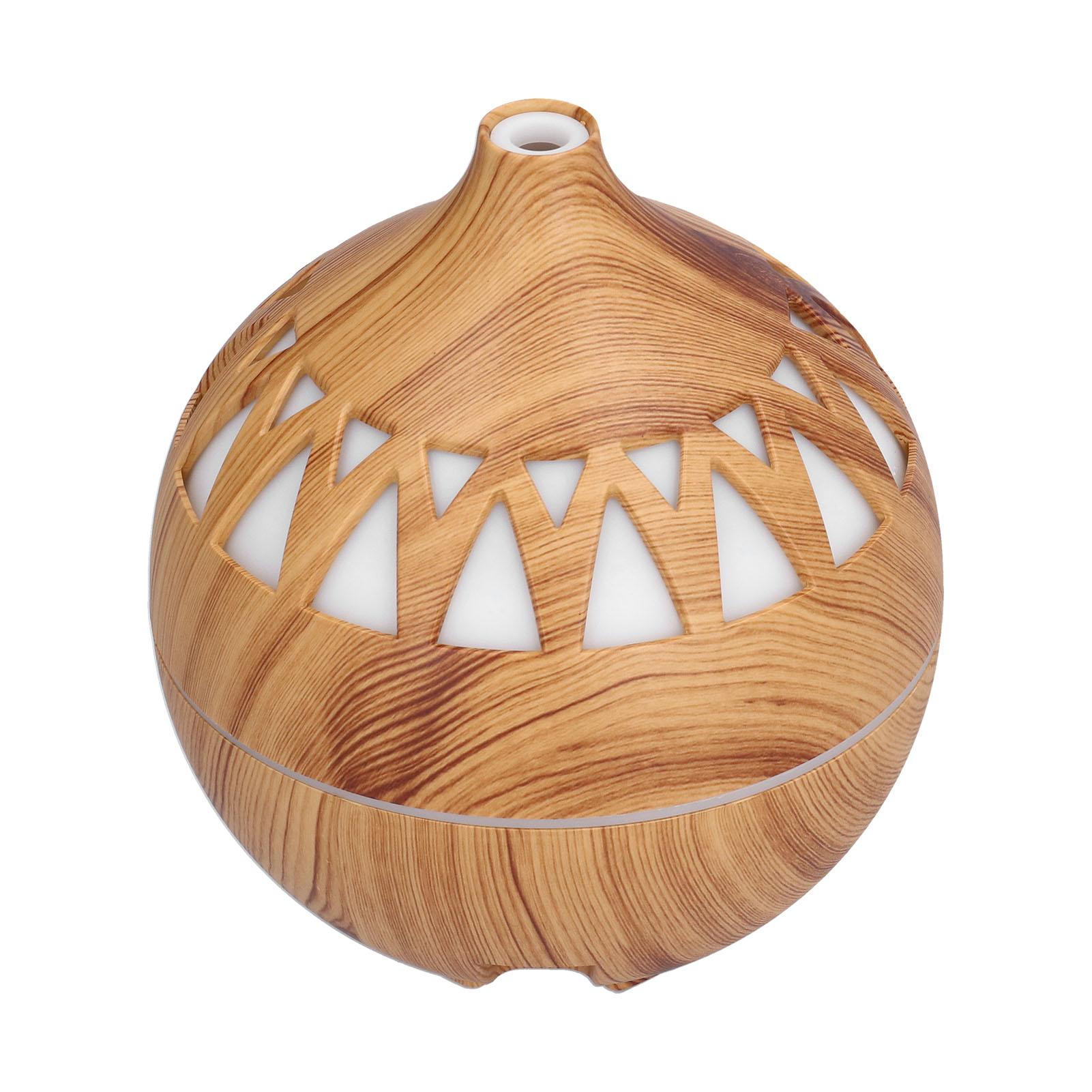 180ml Hollow Humidifier USB Powered Wood Grain Aroma Air Humidifier Night Light Humidifier